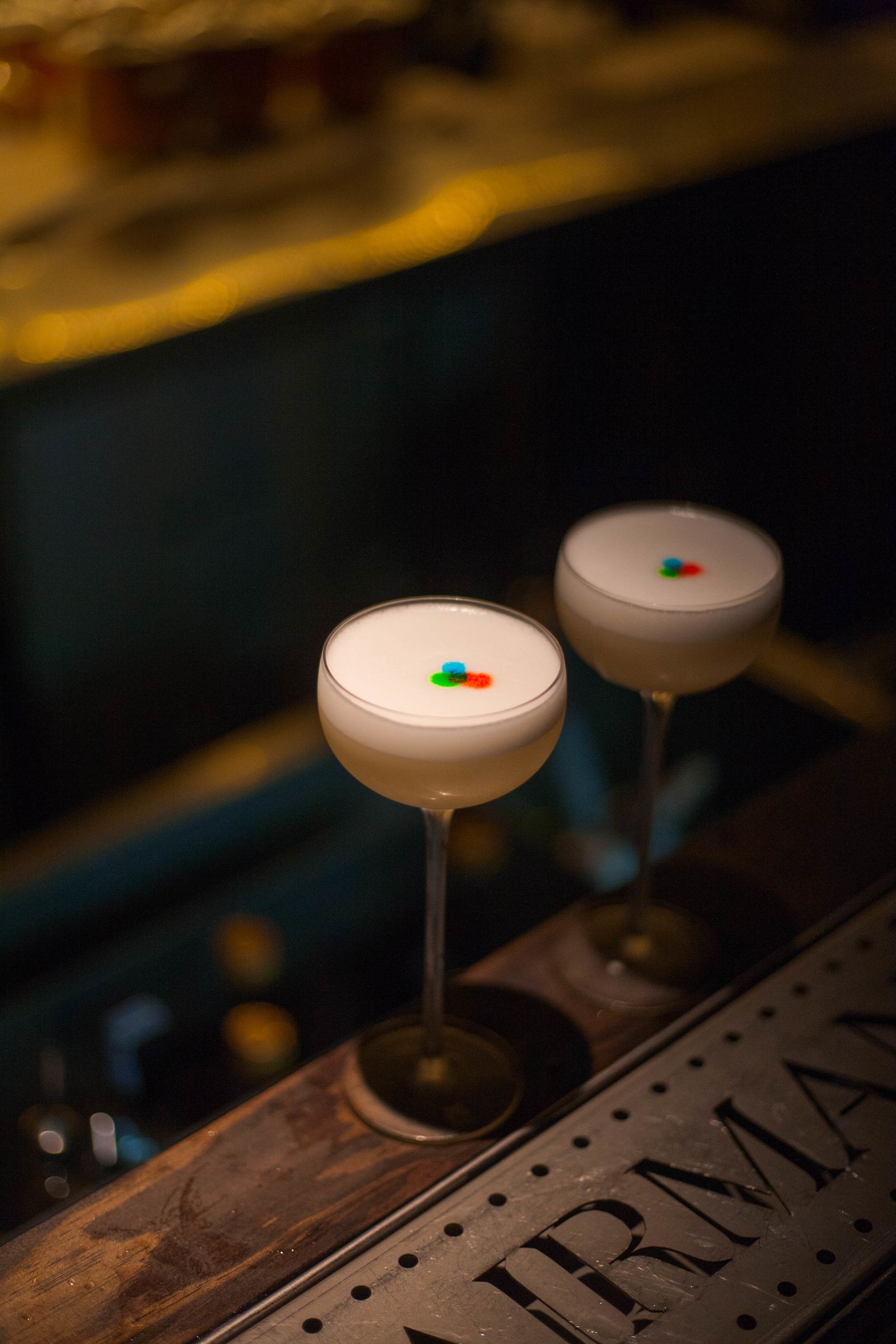 Illustrative classic cocktails with citrus garnish